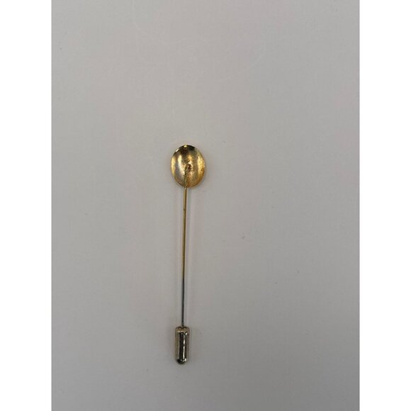Vintage Gold Tone Oval Circle Stick Pin - Picture 2 of 3
